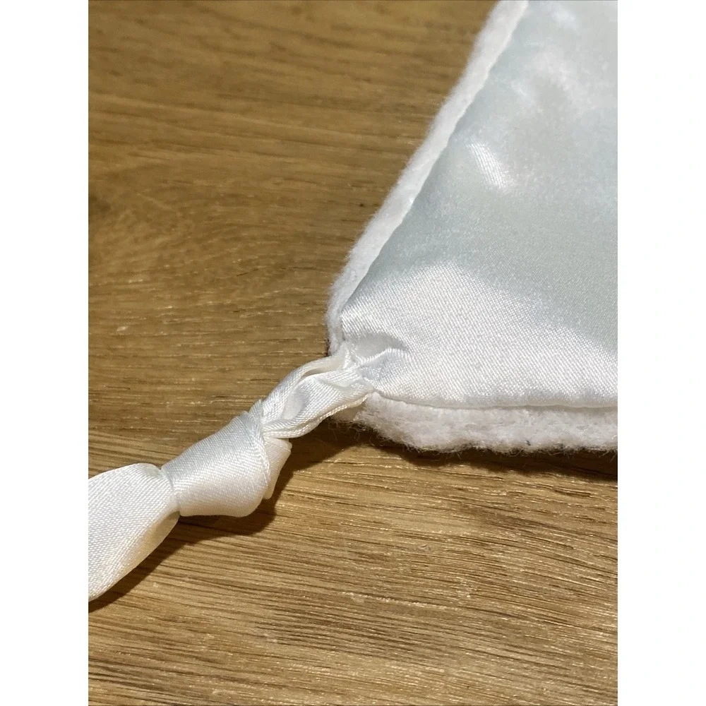 Pottery Barn Kids Lamb White‎ Knotted Lovey Security Satin Blanky - 11x11